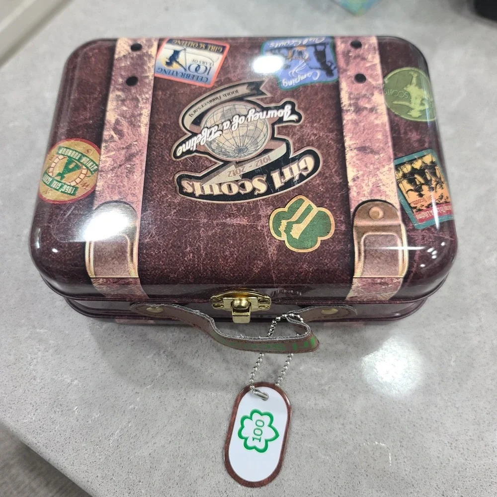 GIRL SCOUTS 100th Anniversary 1912- 2012 Tin Lunch Box Suitcase Collector w/tag